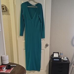 Free People Beach Teal Ribbed Maxi‎ Dress
